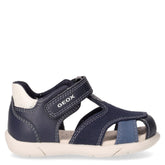 Zapito in pelle e tessuto bambino blu navy bianco | Boscaini Scarpe