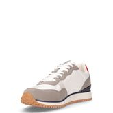 Sneaker in ecopelle e tessuto bianco grigio navy | Boscaini Scarpe
