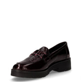 Mocassino in pelle vernice con catena bordeaux | Boscaini Scarpe