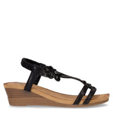 Sandalo con zeppa nero | Boscaini Scarpe
