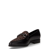 Mocassino in tessuto ed ecopelle con staffa nero | Boscaini Scarpe