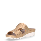 Ciabatta in ecopelle traforata con zeppa bronzo | Boscaini Scarpe