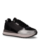 Travis sparkle 113 sneaker in tessuto e pelle nero argento | Boscaini Scarpe