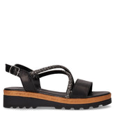 Sandalo con zeppa nero | Boscaini Scarpe