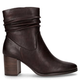 Tronchetto in ecopelle effetto stropicciato mocca | Boscaini Scarpe