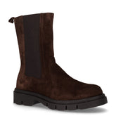 Stivaletto in pelle scamosciata con zip marrone | Boscaini Scarpe
