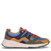 Wilfred sneaker in pelle blu giallo verde | Boscaini Scarpe