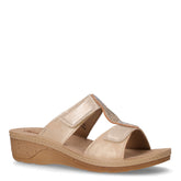 Ciabatta in ecopelle con zeppa platino | Boscaini Scarpe
