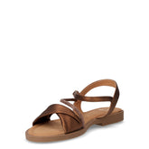 Sandalo in ecopelle con strass bronzo | Boscaini Scarpe