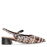 Slingback a punta con cinturino brown bianco nero | Boscaini Scarpe