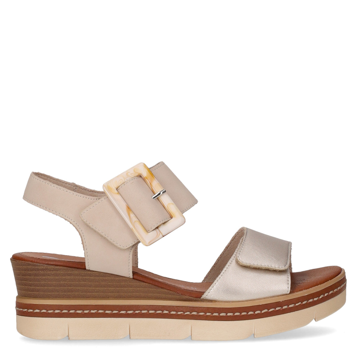 Remonte D3055 - Sandali Con Zeppa In Pelle Donna, Colore Marrone, Tomaia In Pelle Levigata, Chiusura Velcro - 6
