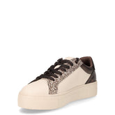 Sneaker con zip laterale in ecopelle avorio | Boscaini Scarpe