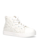 Sneaker in tessuto con paillettes bambina bianco argento | Boscaini Scarpe