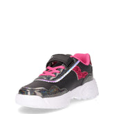 Sneaker con glitter da bambina in ecopelle nero | Boscaini Scarpe