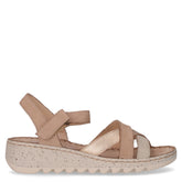 Sandalo con zeppa rosato cuoio | Boscaini Scarpe