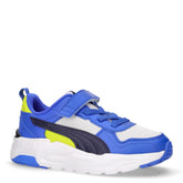 Trinity 2 sneaker in tessuto ed ecopelle bambino blu grigio giallo | Boscaini Scarpe