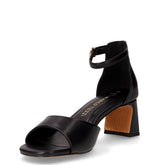 Sandalo con tacco in ecopelle nero | Boscaini Scarpe