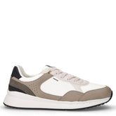 Branthon sneaker in pelle e tessuto bianco sabbia | Boscaini Scarpe