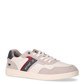 Sneaker in ecopelle traforata e tessuto bianco grigio | Boscaini Scarpe