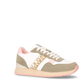 Sneaker in ecopelle e tessuto bianco verde rosa | Boscaini Scarpe