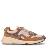 Wilfred sneaker in pelle e tessuto sabbia marrone | Boscaini Scarpe