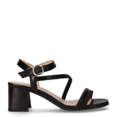 Sandalo in pelle con tacco nero - Sandali Con Tacco Donna | Boscaini Scarpe