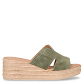 Ciabatta con zeppa in pelle salvia | Boscaini Scarpe