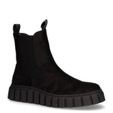 Stivaletto in tessuto con platform nero | Boscaini Scarpe