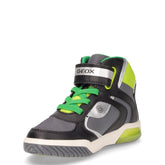J inek boy A snaker da bambino con luci in ecopelle nero lime | Boscaini Scarpe