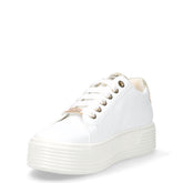 Sneaker in ecopelle con platform bianco oro | Boscaini Scarpe