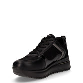 Sneaker in tessuto ed ecopelle con zeppa nero | Boscaini Scarpe
