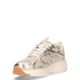 Sneaker in tessuto ed ecopellle bianco oro | Boscaini Scarpe