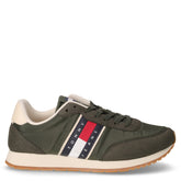 TJM Core Classic Runner sneaker in tessuto ed ecopelle verde militare | Boscaini Scarpe