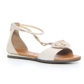 Sandalo con strass platino crosta | Boscaini Scarpe
