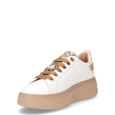 Sneaker con platform e zip laterale in pelle bianco | Boscaini Scarpe