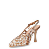 Décolleté slingback a punta in ecopelle oro argento bronzo | Boscaini Scarpe
