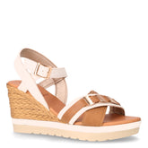 Sandalo in ecopelle con zeppa bianco - Sandali Con Tacco Donna | Boscaini Scarpe