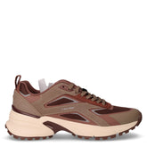 Sneaker in tessuto e pelle marrone beige | Boscaini Scarpe