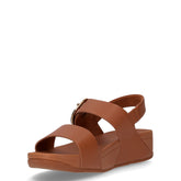 Sandalo con zeppa in pelle e gomma marrone | Boscaini Scarpe