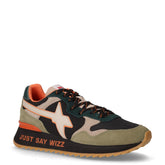 Yak sneaker in tessuto e pelle militare nero taupe | Boscaini Scarpe