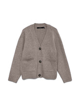 Cardigan in maglia con bottoni grigio beige | Boscaini Scarpe