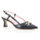 Slingback con staffa nero | Boscaini Scarpe