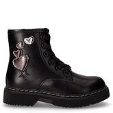 Anfibio in ecopelle con cuori bambina nero petrolio | Boscaini Scarpe