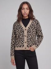 Cardigan in maglia leopardato in maglia beige nero | Boscaini Scarpe