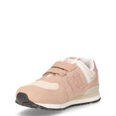 574 sneaker bambina in pelle taupe rosa | Boscaini Scarpe