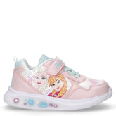 Sneaker in ecopelle e tessuto con luci bambina rosa | Boscaini Scarpe