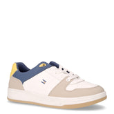 Sneaker in ecopelle bambino bianco blu giallo | Boscaini Scarpe