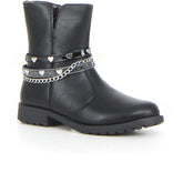 Stivaletto con zip bambina black | Boscaini Scarpe