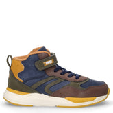 Sneaker in ecopelle bambino blu e verde | Boscaini Scarpe