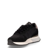 Starlight Glitter Logo sneaker in pelle e tessuto nero | Boscaini Scarpe